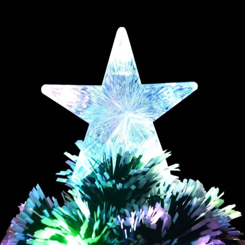 Kunstigt juletræ med LED og fiberoptik 64 cm - grøn/hvid