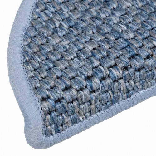 Selvklæbende trappemåtter i sisal-look 56 x 17 x 3 cm - blå, 30 stk.