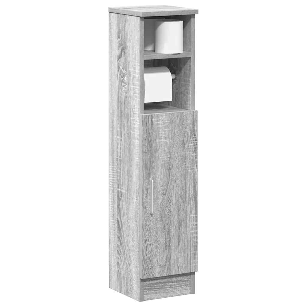 Badeværelsesskab Med Rulleholder 20,5x22x90 Cm - Grå sonoma-eg