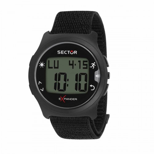 Herreur til mænd Sector Expander - digitalt armbåndsur, sort nylonrem
