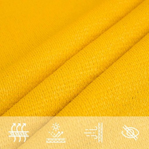 Solsejl trekantet 6×6×6 m - HDPE 160 g/m² - gul