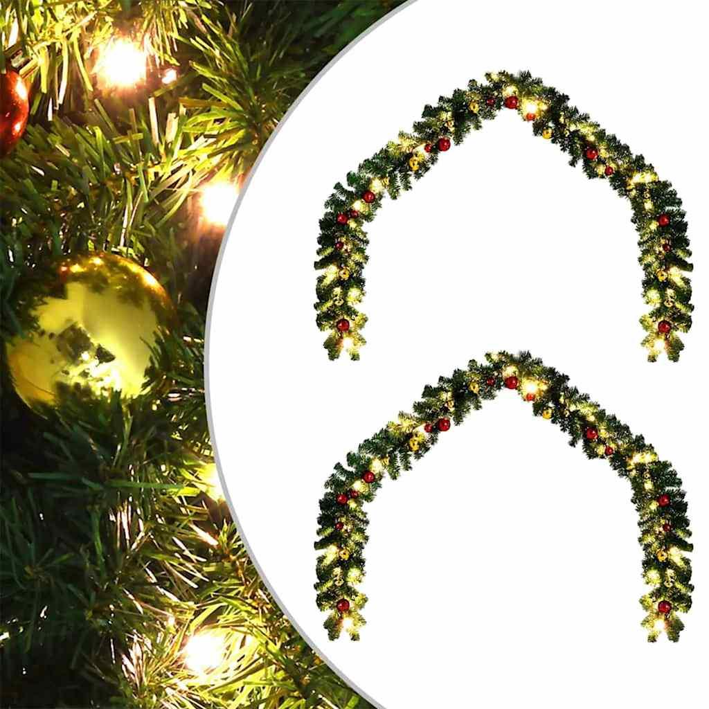 Julekrans med 600 LED'er 2 stk Grøn PVC