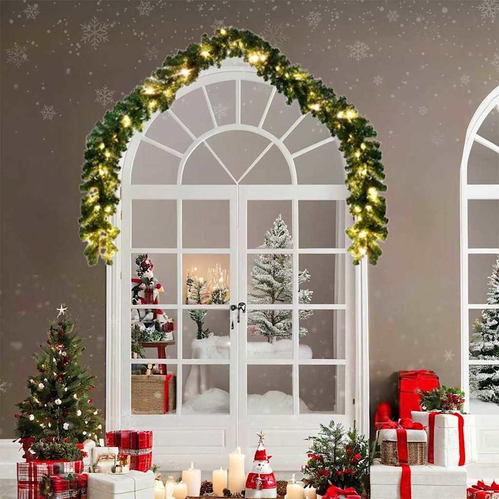 Julekrans med 600 LED'er 2 stk Grøn PVC
