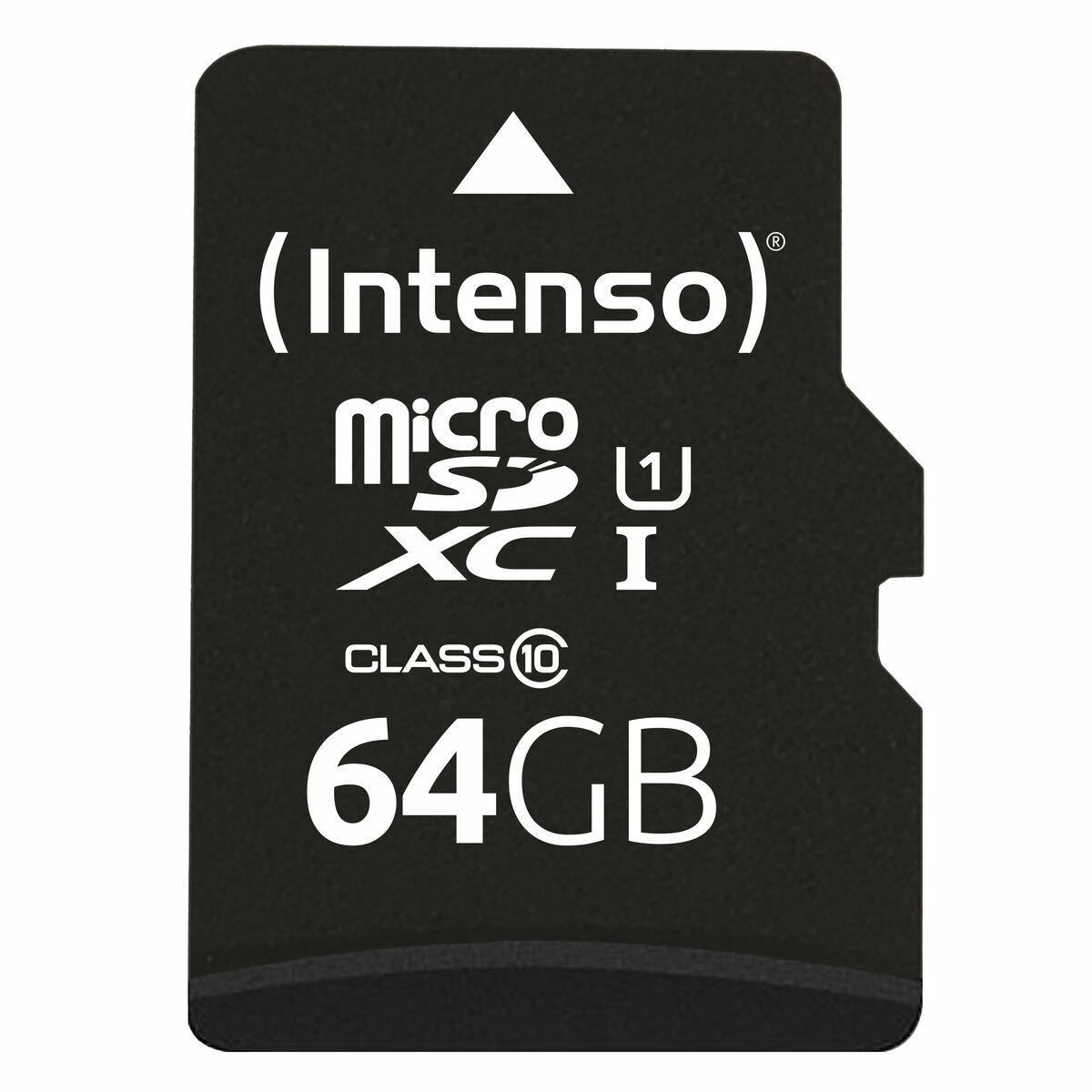 INTENSO microSDXC hukommelseskort 64 GB med adapter - Class 10