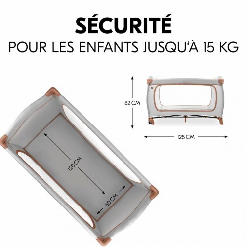 Rejseseng Hauck - brun, foldbar vugge til baby