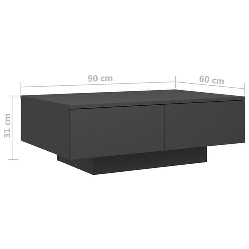 Sofabord 90x60x31 cm konstrueret træ grå