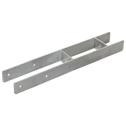 Hegnspløkker 2 stk. 9x6x60 cm galvaniseret stål sølvfarvet