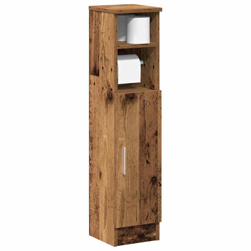 Badeværelsesskab Med Rulleholder 20,5x22x90 Cm - Gammelt træ