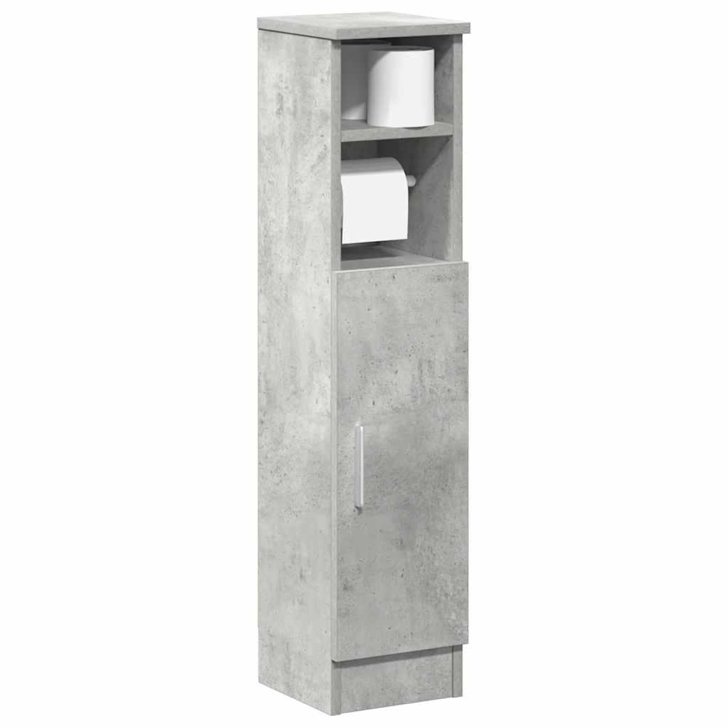 Badeværelsesskab Med Rulleholder 20,5x22x90 Cm - Betongrå
