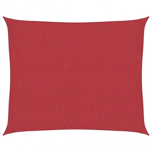 Solsejl 2,5 × 3 m - HDPE 160 g/m², rød, rektangulært