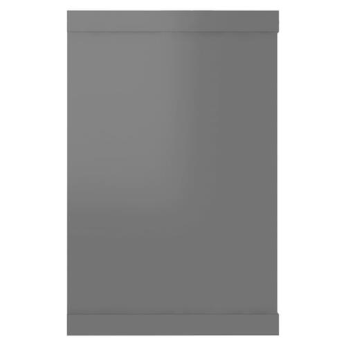 Væghylder 2 stk. 60x15x23 cm kubeformet spånplade grå højglans