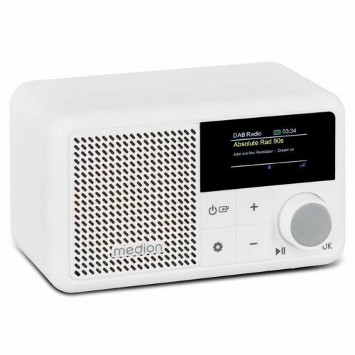 Bærbar radio Medion mini, hvid - DAB/digital, Bluetooth 5.3
