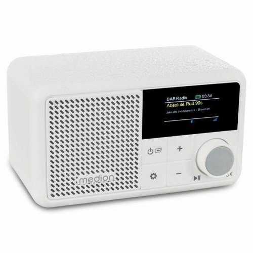 Bærbar radio Medion mini, hvid - DAB/digital, Bluetooth 5.3