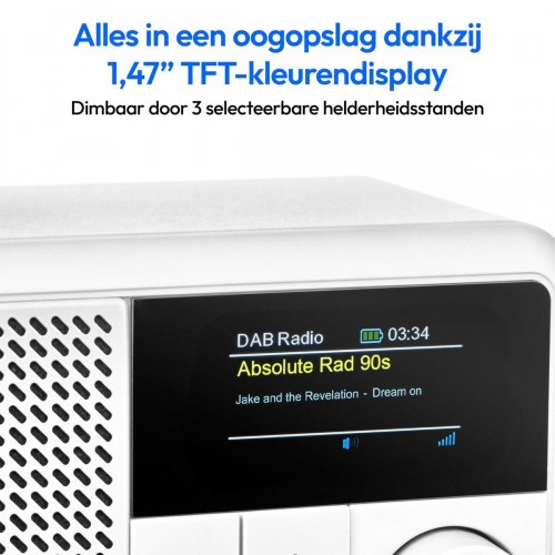 Bærbar radio Medion mini, hvid - DAB/digital, Bluetooth 5.3