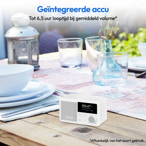 Bærbar radio Medion mini, hvid - DAB/digital, Bluetooth 5.3