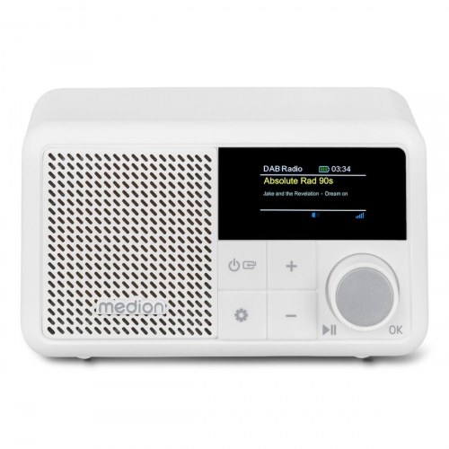 Bærbar radio Medion mini, hvid - DAB/digital, Bluetooth 5.3