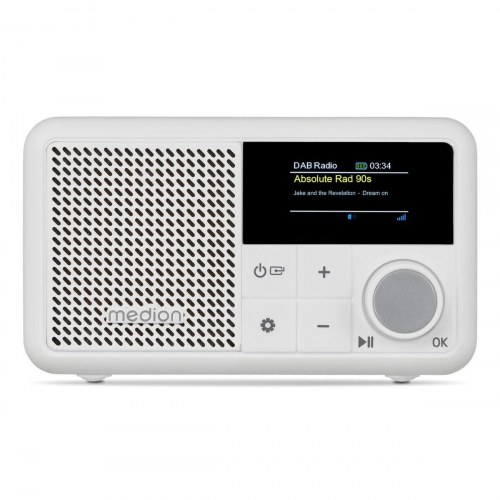 Bærbar radio Medion mini, hvid - DAB/digital, Bluetooth 5.3