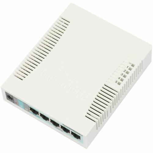 Netværksswitch Mikrotik RB260GS (CSS106-5G-1S) - 5x RJ45, hvid