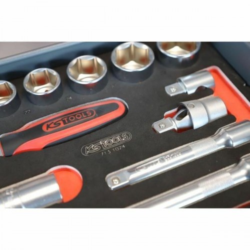 Topnøglesæt KS Tools - sort, metal