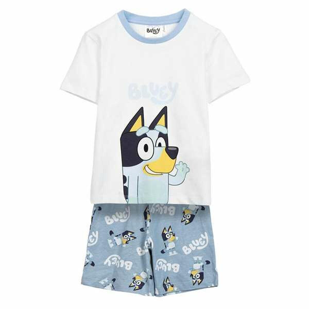 Børnepyjamas Bluey Hvid/blå 3 år 2 Dele