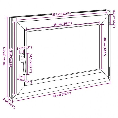 Kældervindue "RISOR" 90x70 cm dreje-kip DIN højre antracit