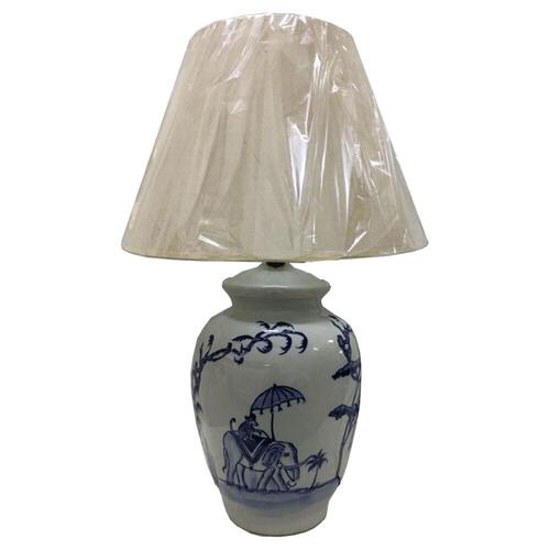Bordlampe Blå Hvid Porcelæn Elefant (40 x 40 x 60 cm)