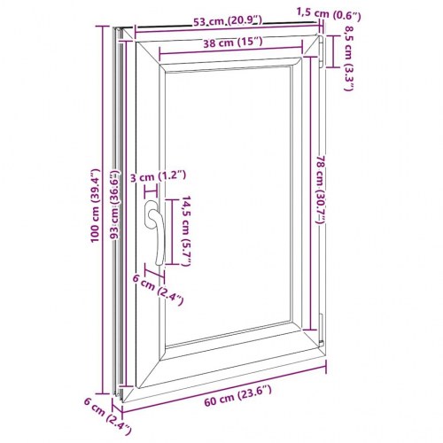Kældervindue "RISOR" 60x100 cm dreje-kip DIN højre antracit
