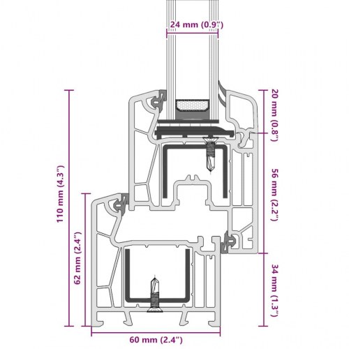 Kældervindue "RISOR" 60x100 cm dreje-kip DIN højre antracit