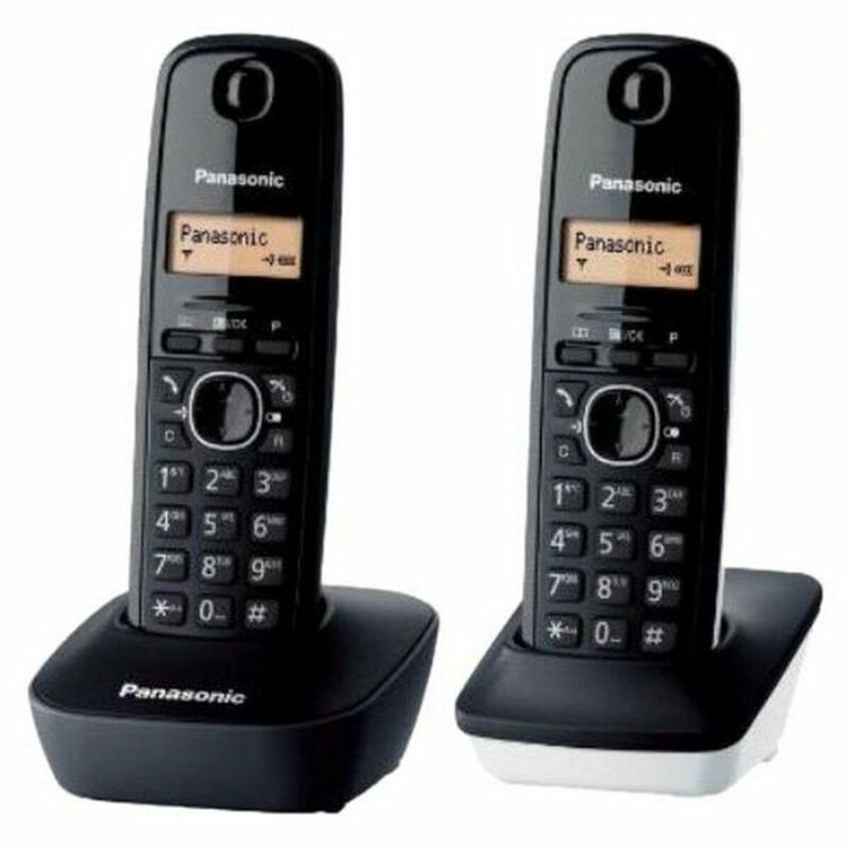 Trådløs telefon Panasonic KX-TG1612 - sort/sort-hvid (DECT, 2 håndsæt)