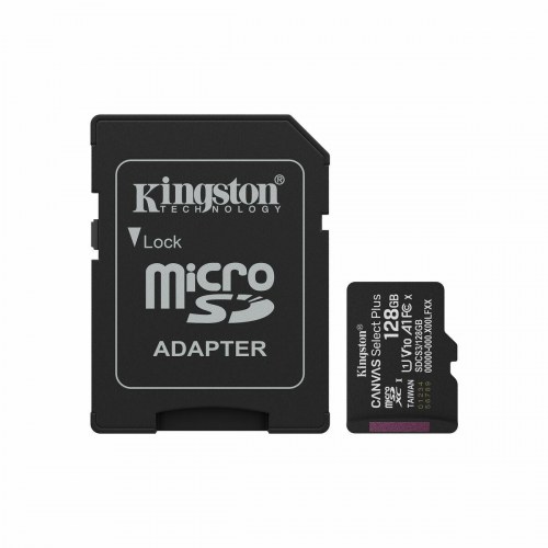 MicroSD-hukommelseskort Kingston 128 GB med SD-adapter