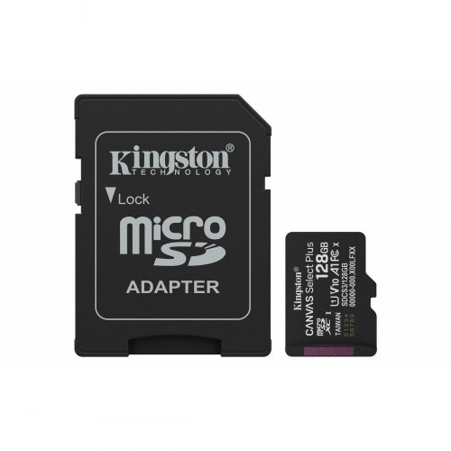 MicroSD-hukommelseskort Kingston 128 GB med SD-adapter
