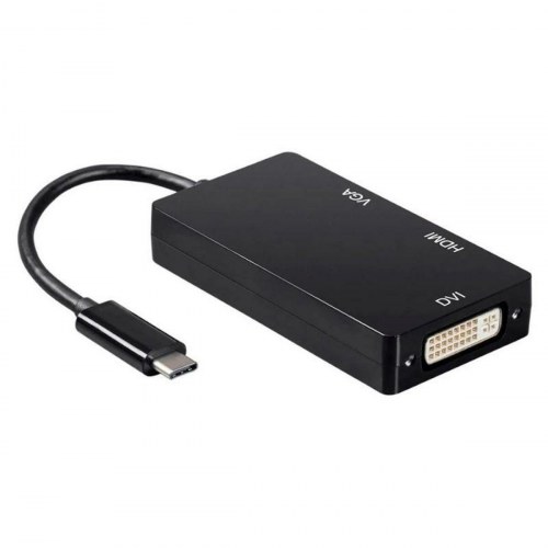 USB-C adapter til VGA/HDMI/DVI - Aisens - Sort 15 cm