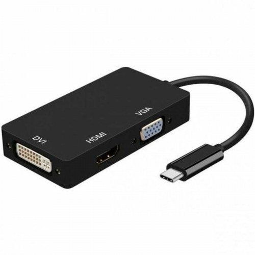 USB-C adapter til VGA/HDMI/DVI - Aisens - Sort 15 cm