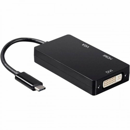 USB-C adapter til VGA/HDMI/DVI - Aisens - Sort 15 cm