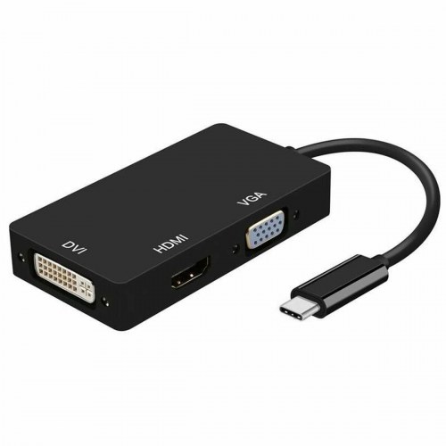 USB-C adapter til VGA/HDMI/DVI - Aisens - Sort 15 cm