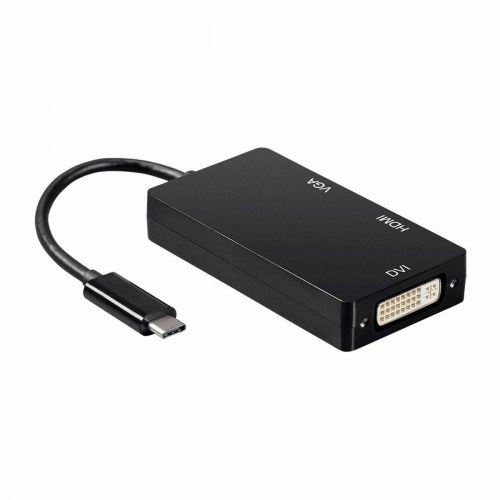 USB-C adapter til VGA/HDMI/DVI - Aisens - Sort 15 cm