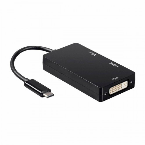 USB-C adapter til VGA/HDMI/DVI - Aisens - Sort 15 cm