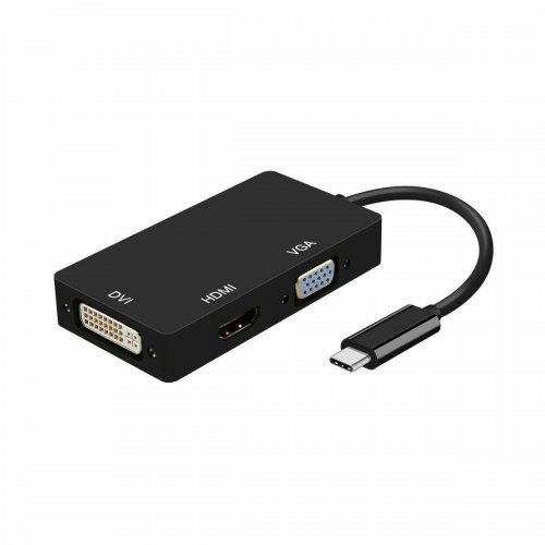 USB-C adapter til VGA/HDMI/DVI - Aisens - Sort 15 cm