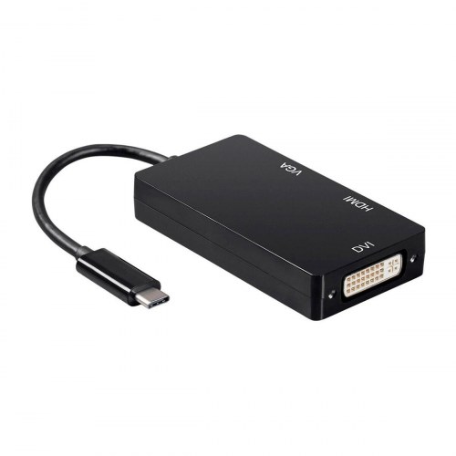 USB-C adapter til VGA/HDMI/DVI - Aisens - Sort 15 cm