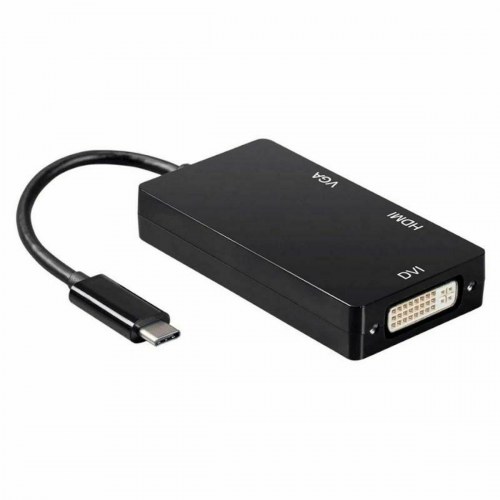 USB-C adapter til VGA/HDMI/DVI - Aisens - Sort 15 cm