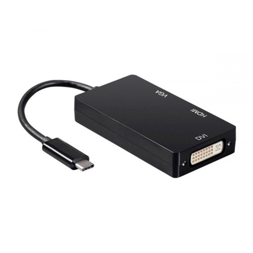 USB-C adapter til VGA/HDMI/DVI - Aisens - Sort 15 cm