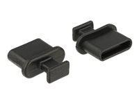 USB-C støvcover sort - DeLOCK (10-pack) billede