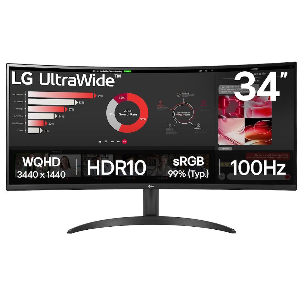 Skærm ultrabred 34" LG 34WR50QK-B - WQHD, buet, 100 Hz billede