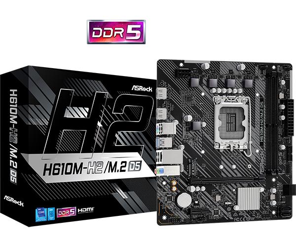 Bundkort ASRock H610M-H2/M.2 D5 - LGA1700 mATX DDR5 billede