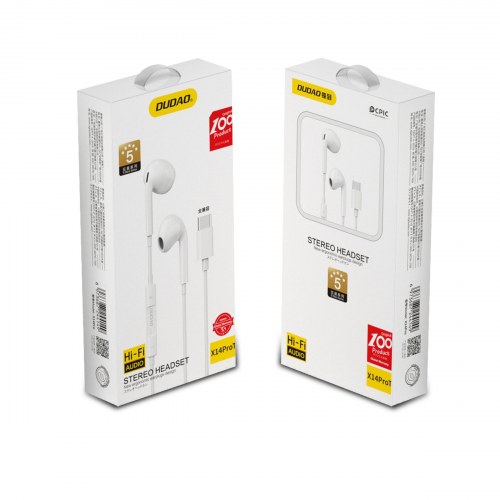 In-ear høretelefoner USB-C 1,2 m – Dudao X14ProT, hvid