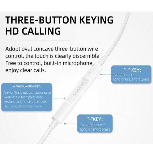 In-ear høretelefoner USB-C 1,2 m – Dudao X14ProT, hvid