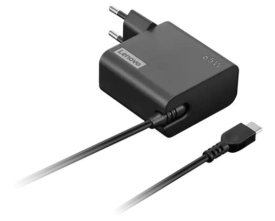 USB-C oplader 65 W - Lenovo, europæisk stik - sort billede