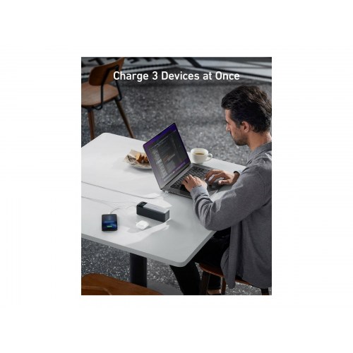 Powerbank Anker 737 24.000 mAh - 1x USB-A + 2x USB-C - sort