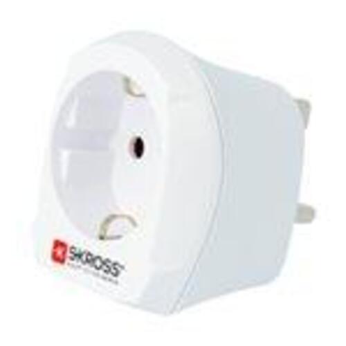 Rejseadapter til UK – SKROSS, Europa (CEE 7/7 & Europlug) til BS 1363, hvid