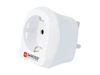 Rejseadapter til UK – SKROSS, Europa (CEE 7/7 & Europlug) til BS 1363, hvid
